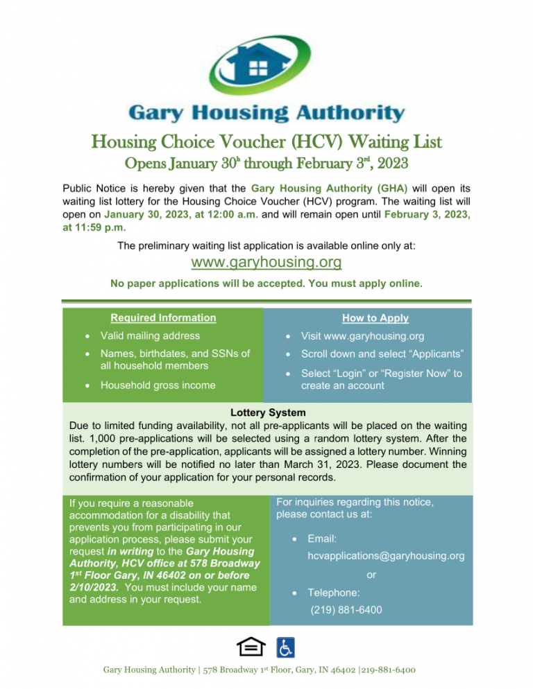 Waitlists Gary Housing Authority Gary, IN USA